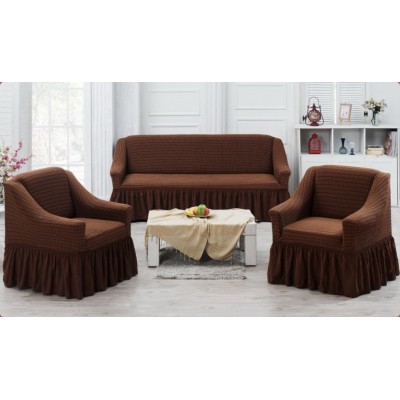 Комплект чехлы на диван и кресла (коричневый)